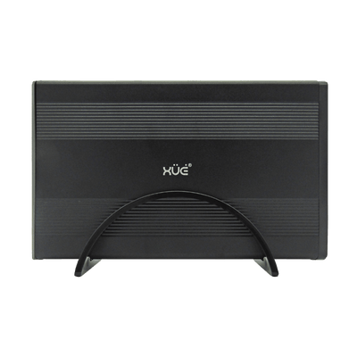 Caja 3,5" SATA USB 3.0 externa para Disco Duro negra, marca XUE. Incluye base Stand