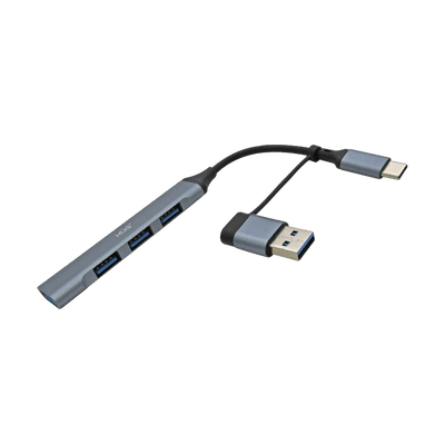 Hub expansor USB-C + Convertidor USB-C Hembra a USB 3.0 Macho a 4 x USB 3.0 , XUE® GRIS