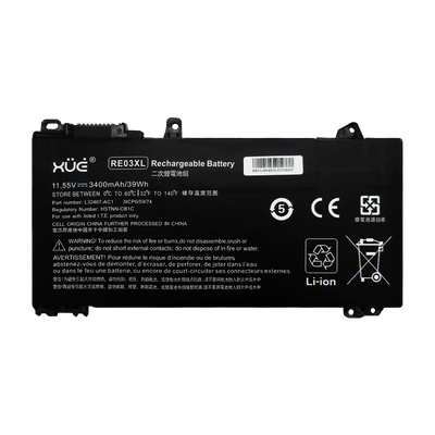 Batería para portátil HP 440-G6 430-G6 450-G6 11.55V-3400mAh 39Wh 3 Cel XUE® | RE03XL