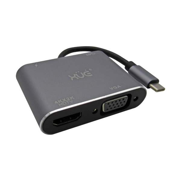 Adaptador Usb-c A Hdmi 4k + Vga + Usb-c + Usb Mac Pc Celular