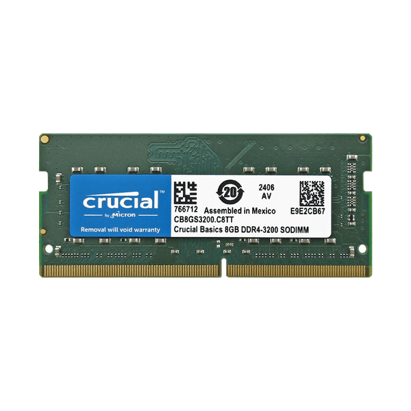 Memoria RAM para Laptop DDR4 PC4-25600 8GB 3200MHZ CL19 LAPTOP CRUCIAL  BASICS CB8GS3200