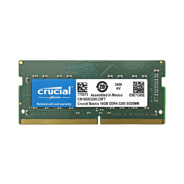 Memoria RAM para Laptop DDR4 PC4-25600 16GB 3200MHZ CL22 LAPTOP CRUCIAL BASICS CB16GS3200
