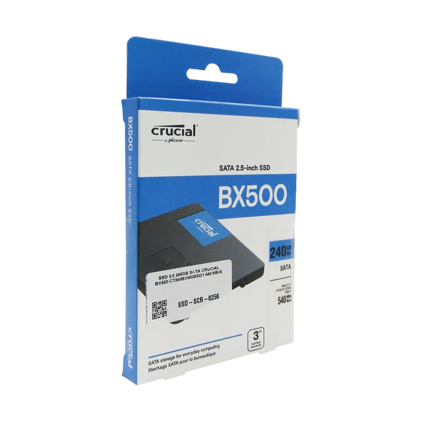 Disco de Estado Sólido SSD 240GB SATA CRUCIAL BX500 CT240BX500SSD1 540 MB/S