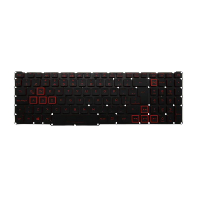 Teclado para portátil ACER NITRO 5 AN515 AN515-51 AN515-52 AN515-53 VN7-593G AN515-31 i5-10, Sin Marco, Con Backligth, Color Negro-Rojo, Idioma Español