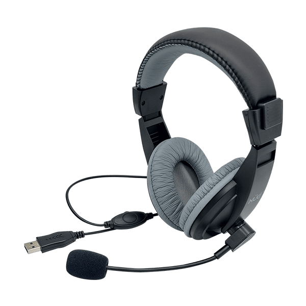 Diadema XUE USB 2.0 H520 con Mic giratorio color negro gris c