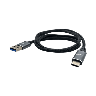 Cable USB-A 3.0 a USB-C 5V-3A 1M XUE® Braided | Negro