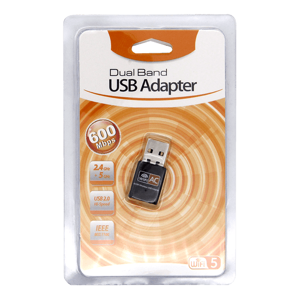 Adaptador WiFi De Doble Banda Del Receptor Inalámbrico, 600Mbps Con Ganancia Para Computadora Jinwen