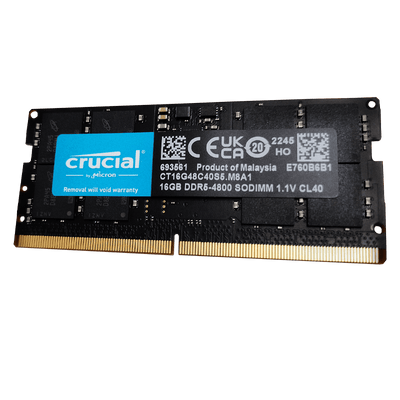 Memoria RAM para portátil DDR5 PC5-38400 16GB 4800MHZ CL40 1.1V laptop Crucial CT16G48C40S5
