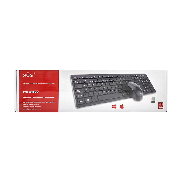 Combo de teclado y mouse inalámbricos blancos, teclado inalámbrico de  tamaño completo y mouse silencioso inalámbrico con 1200 ppp para PC