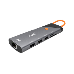 Docking Station USB-C 8 en 1 XUE® GIGABIT RJ45 + HDMI 4K + PD 100W + 3*USB3.0 + SD/TF, Color Gris