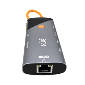 Docking Station USB-C 8 en 1 XUE® GIGABIT RJ45 + HDMI 4K + PD 100W + 3*USB3.0 + SD/TF, Color Gris