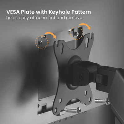 Brazo soporte ergonómico para 1 monitor tipo VESA 17-32", con Resorte y Admin de Cables, color Negro, marca XUE® C012E