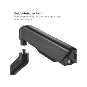 Brazo soporte ergonómico para 2 (dos) monitores tipo VESA 17-32" con resorte  y administración de cables, color negro, marca XUE® Modelo C024E