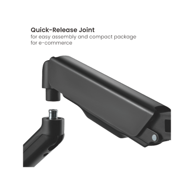 Brazo soporte ergonómico para 2 (dos) monitores tipo VESA 17-32" con resorte  y administración de cables, color negro, marca XUE® Modelo C024E