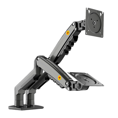 Brazo soporte ergonómico para 2 monitores tipo VESA 17-27" Resorte de gas y Admin de cables, color Negro NB F160, marca North Bayou