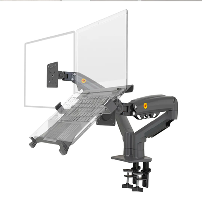 Brazo soporte ergonómico para 2 monitores tipo VESA 17-27" Resorte de gas y Admin de cables, color Negro NB F160, marca North Bayou
