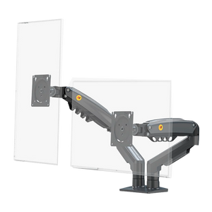 Brazo soporte ergonómico para 2 monitores tipo VESA 17-27" Resorte de gas y Admin de cables, color Negro NB F160, marca North Bayou