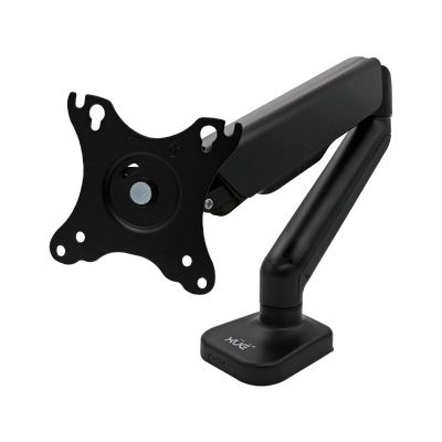 Brazo soporte ergonómico para 1 monitor tipo VESA 17-32" con resorte a gas y administración de cables, color negro, marca XUE® Modelo C012