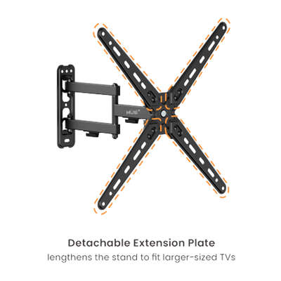 Soporte de Pared para TV 13-55" 25KG VESA 75x75-400x400 Metal, color negro, XUE®