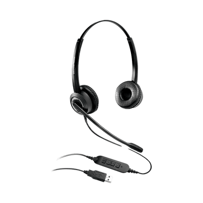 Diadema USB 2.0 GUV3000 MIC GIRATORIO NEGRA C/CONTROL EN CABLE, GRANDSTREAM
