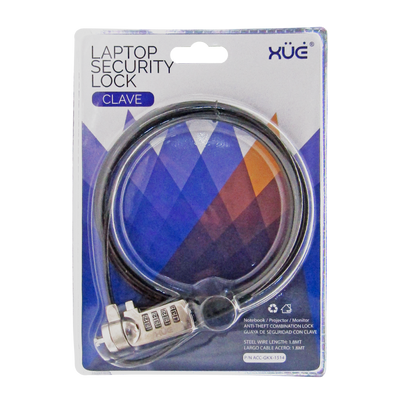 Guaya de seguridad para portátil 4-Dígitos XUE® Slot Standard 3.5mm | Monitores y Portátiles