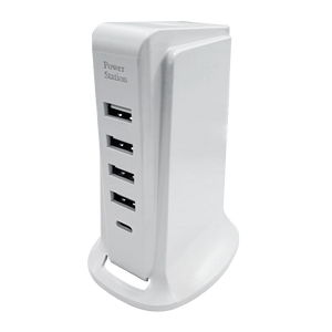 Cargador multipuerto 3 x USB, 1 x USB QC, 1 x USB-C 25W, 40W