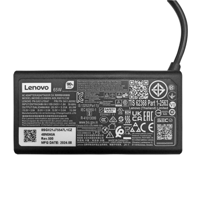 Cargador de corriente para Lenovo 20V-3.25A/15V-3A/9V-2A/5V-2A 65W USB-C | Negro