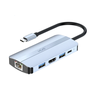 Docking Station USB-C 8 en 1 XUE® | HDMI 4K, PD 100W, RJ45, USB 3.0, SD/TF