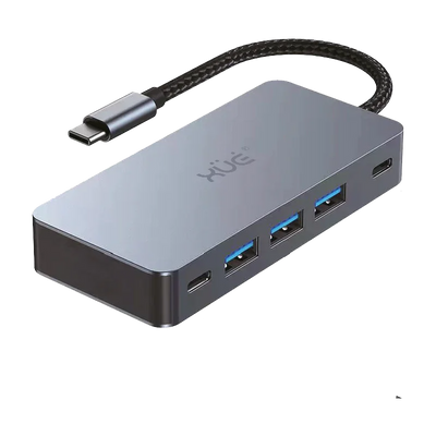 Docking Station 7-1 TIPO-C 3.1 Gen1 a 2 * HDMI 4K + PD 100W + 3*USB3.0 + USB-C (5GBPs), Color Gris, Marca  XUE®