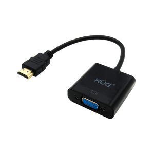 Convertidor HDMI a VGA FHD 1080P con Audio 20cm XUE® | Negro