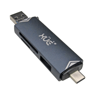 Convertidor USB-C OTG a USB 3.0 Adaptador SD CARD Lector, Color Gris, Marca XUE®