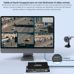 Extensor HDMI KVM 60m 1080P 60Hz USB RJ45 CAT6/5E TX RX | Negro