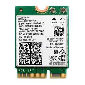 Tarjeta de WIFI M.2 2230 Tri Band  WIFI7 2.4G/5G/6G 5800M 802.11AX BT5.4 Intel BE200NGW | Verde