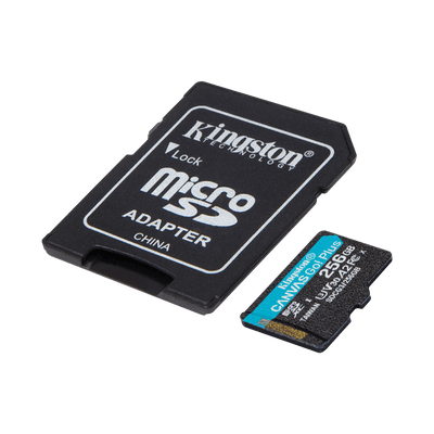 Memoria Micro SD 256GB C10 U3 V30 R/W 170/90 MBPS KINGSTON GO SDCG3/256GB (GOPRO)