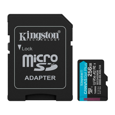 MicroSD Kingston Canvas Go! Plus 256GB | 200/100MB/s U3 V30 A2