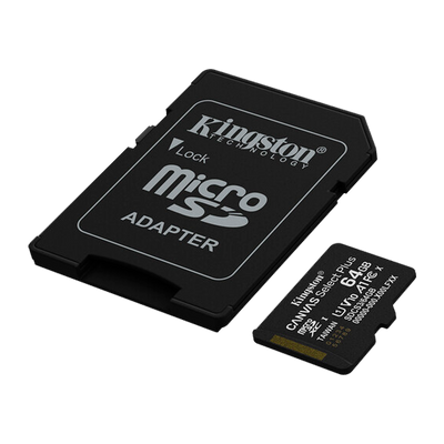 Memoria MicroSD 64GB Kingston Class 10 CANVAS Select Plus SDCS3/64GB con Adaptador