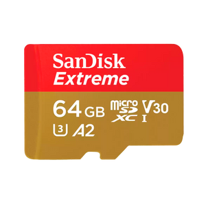 Memoria micro SD 64GB C10 U3 V30 R/W 170/80 MBPS 4K SANDISK EXTREME SDSQXAH-064G-GN6MA