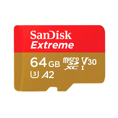 Memoria micro SD 64GB C10 U3 V30 R/W 170/80 MBPS 4K SANDISK EXTREME SDSQXAH-064G-GN6MA