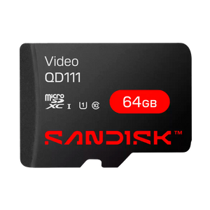 Memoria micro SD 64GB C10 U1 V10 R/W 100/20 MBPS SANDISK VIDEO QD111 SURVEILLANCE SDSDQAS4-064G