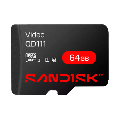 Memoria micro SD 64GB C10 U1 V10 R/W 100/20 MBPS SANDISK VIDEO QD111 SURVEILLANCE SDSDQAS4-064G