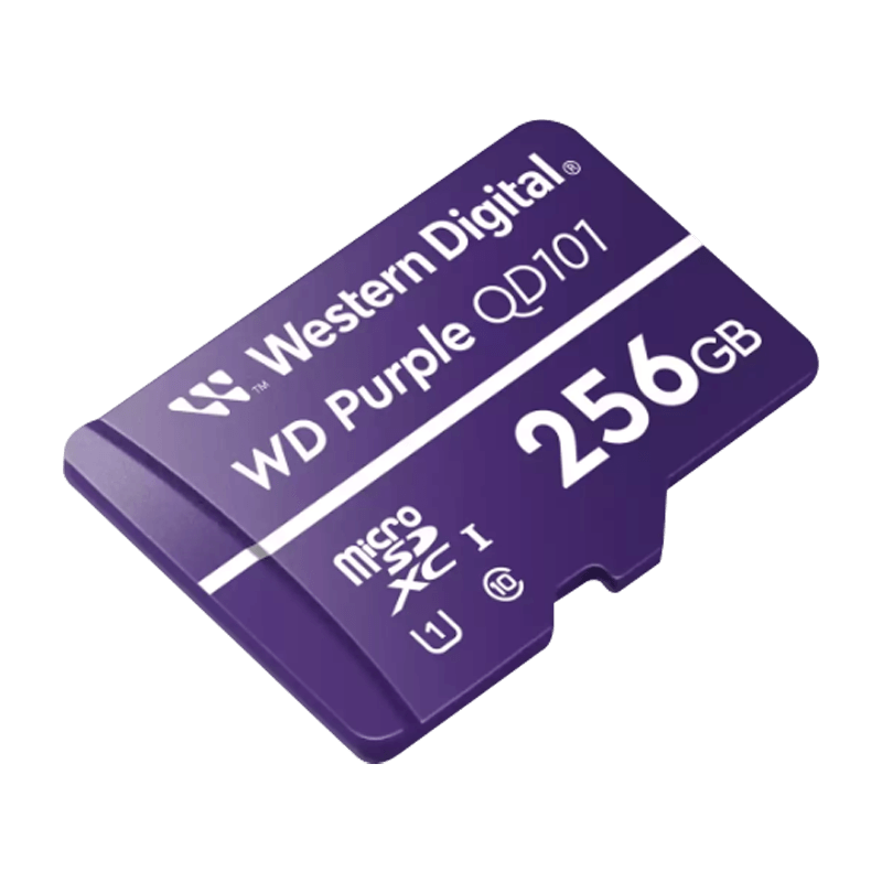 Memoria micro SD 256GB C10 U1 V10 R-W 100/60 Mbps WD Purple QD101 SURV ...