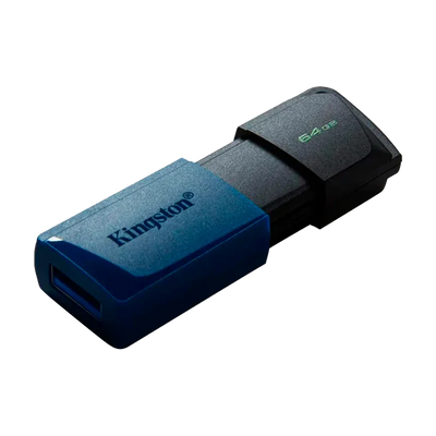 Memoria USB 3.2 64GB Kingston Exodia M Datatraveler DTXM/64GB, Color Negro (Capuchon Azul)