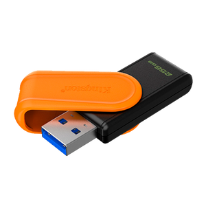 Memoria USB 3.2 256GB Kingston® EXODIA S,Color Negro con Tapa Amarilla DTXS/256GB