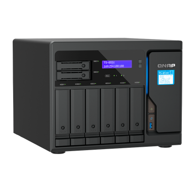 NAS Torre 8-BAY QNAP TS-855X-8G CPU INTEL ATOM C5125 8-CORE 2.8GHZ RAM 8GB MAX 128GB 2X2.5GLAN + 2XM.2 SLOT