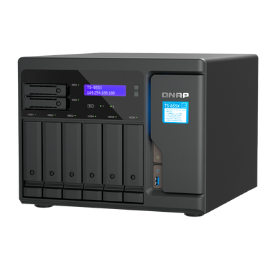 NAS Torre 8-BAY QNAP TS-855X-8G CPU INTEL ATOM C5125 8-CORE 2.8GHZ RAM 8GB MAX 128GB 2X2.5GLAN + 2XM.2 SLOT