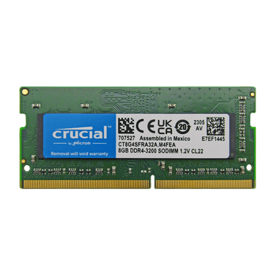 Memoria RAM para Laptop DDR4 PC4-25600 8GB 3200MHZ CL22 1.2V 8C LAPTOP CRUCIAL CT8G4SFRA32A