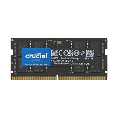 Memoria RAM para Laptop DDR5 PC5-44800 32GB 5600MHZ CL36 1.1V LAPTOP CRUCIAL CT32G56C46S5