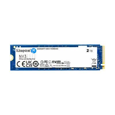 Disco de Estado Sólido SSD PCI-E 4.0 M.2 2280 2TB NVME, marca Kingston NV3 SNV3S/2000G R/W 6000 MB/S