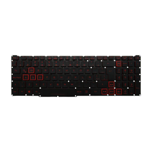 Teclado para Laptop Acer AN515-54 AN515-43 44 AN715-51 PH317-52 53 Sin Marco Backlight Rojo Español  Negro-Rojo