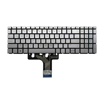 Teclado para portátil HP 15S-ER 15-ER 15-EG 17-CN 17-CP 15-EH, Sin Marco, Color Plateado, Idioma Español
